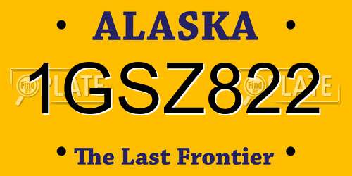 1GSZ822 Alaska License Plate