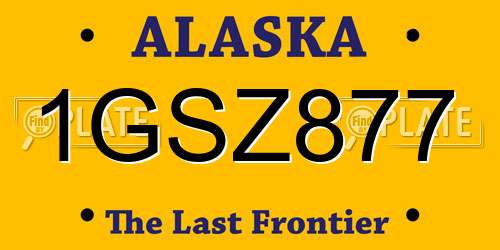 1GSZ877 Alaska License Plate