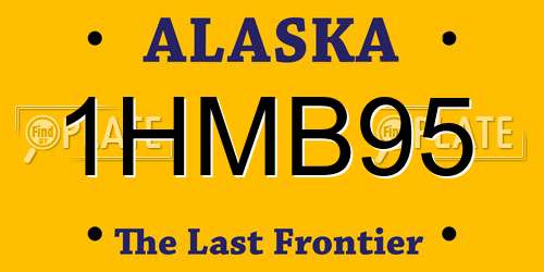 1HMB95 Alaska License Plate