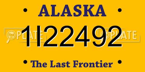 1I22492 Alaska License Plate