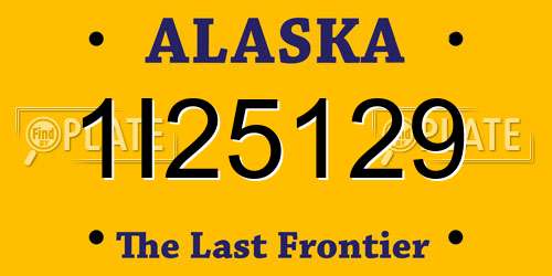 1I25129 Alaska License Plate