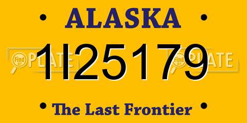 1I25179 Alaska License Plate