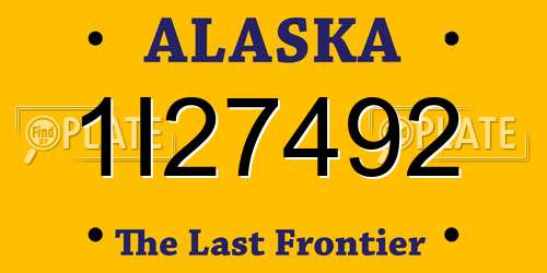 1I27492 Alaska License Plate