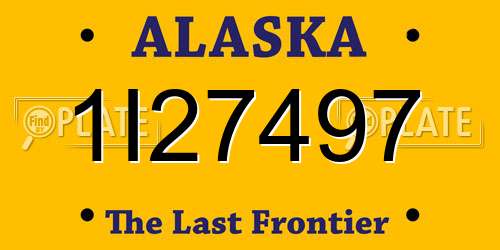 1I27497 Alaska License Plate