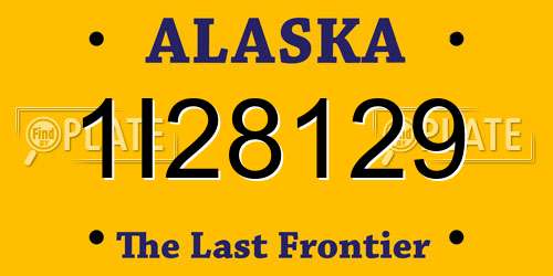 1I28129 Alaska License Plate