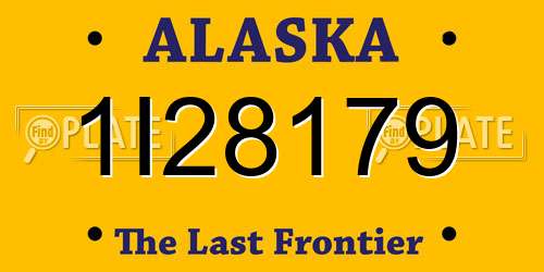 1I28179 Alaska License Plate