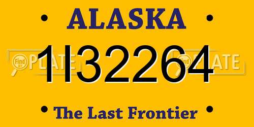 1I32264 Alaska License Plate