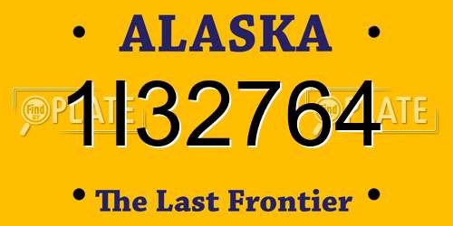 1I32764 Alaska License Plate