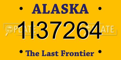 1I37264 Alaska License Plate