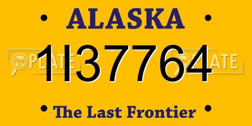 1I37764 Alaska License Plate