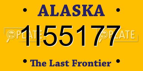 1I55177 Alaska License Plate