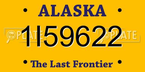1I59622 Alaska License Plate