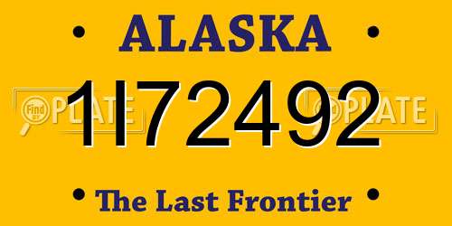 1I72492 Alaska License Plate