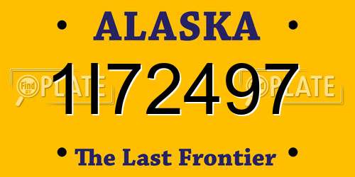 1I72497 Alaska License Plate