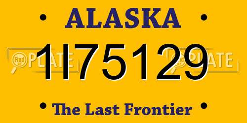 1I75129 Alaska License Plate