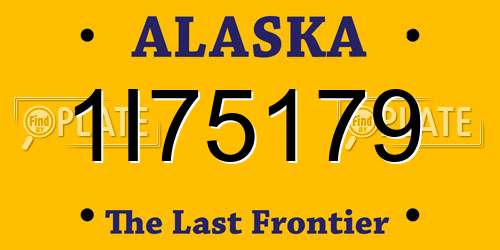 1I75179 Alaska License Plate