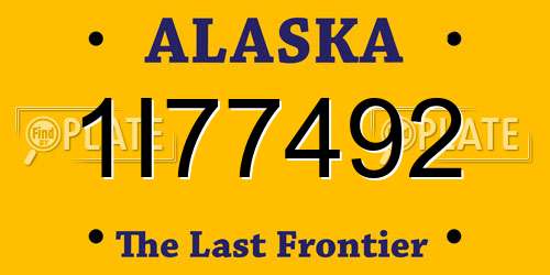 1I77492 Alaska License Plate