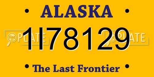 1I78129 Alaska License Plate