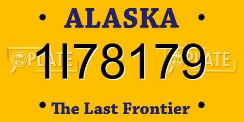 1I78179 Alaska License Plate
