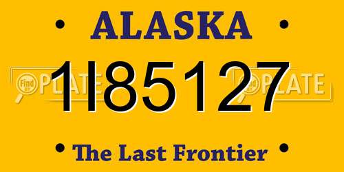 1I85127 Alaska License Plate