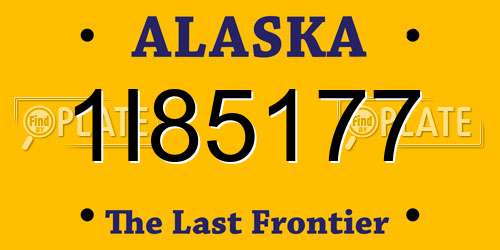 1I85177 Alaska License Plate