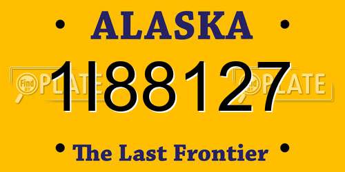 1I88127 Alaska License Plate