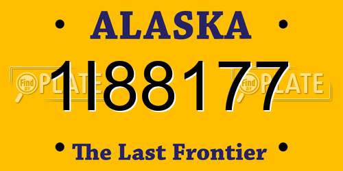 1I88177 Alaska License Plate