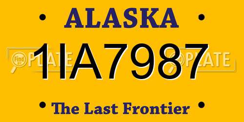 1IA7987 Alaska License Plate