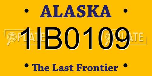1IB0109 Alaska License Plate