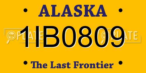 1IB0809 Alaska License Plate