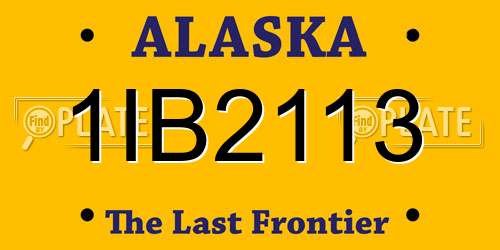 1IB2113 Alaska License Plate