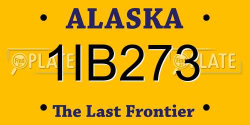 1IB273 Alaska License Plate
