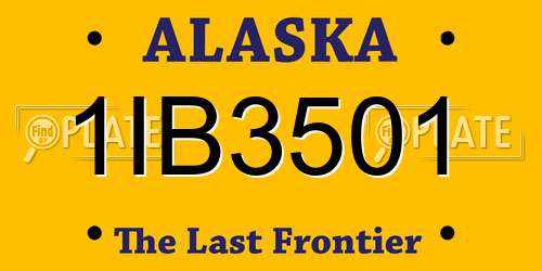 1IB3501 Alaska License Plate