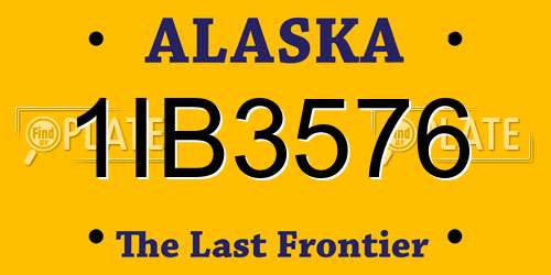 1IB3576 Alaska License Plate