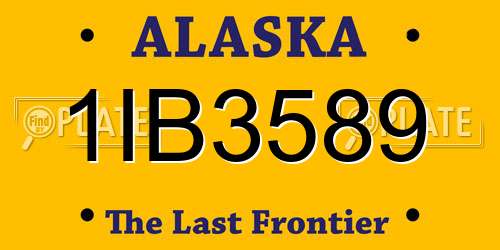 1IB3589 Alaska License Plate