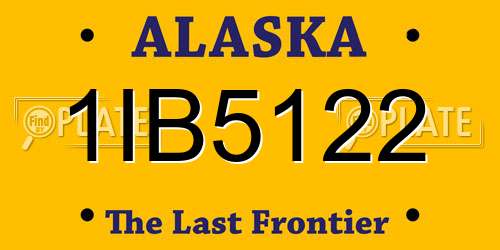 1IB5122 Alaska License Plate