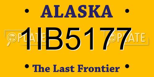 1IB5177 Alaska License Plate