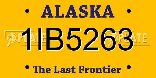 1IB5263 Alaska License Plate