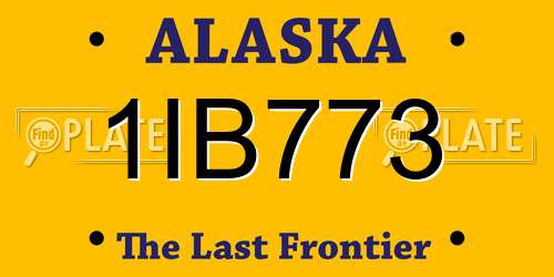 1IB773 Alaska License Plate