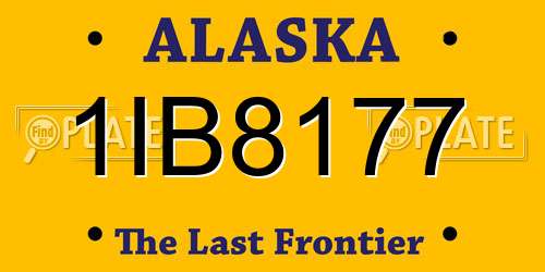 1IB8177 Alaska License Plate