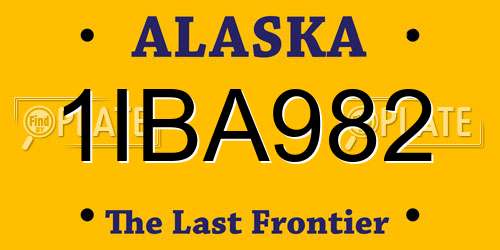 1IBA982 Alaska License Plate