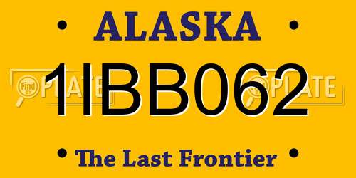 1IBB062 Alaska License Plate