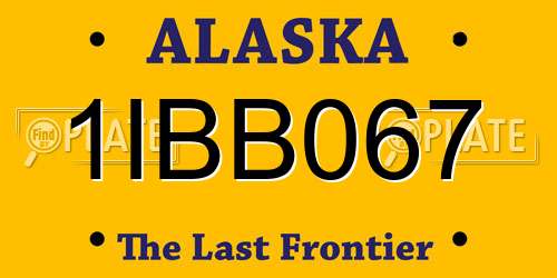 1IBB067 Alaska License Plate