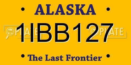 1IBB127 Alaska License Plate