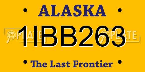 1IBB263 Alaska License Plate