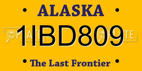 1IBD809 Alaska License Plate