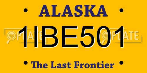 1IBE501 Alaska License Plate