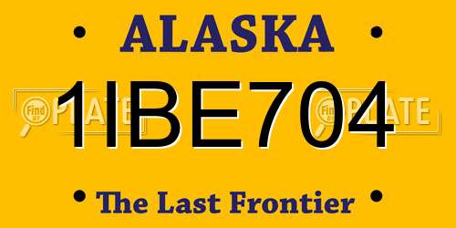 1IBE704 Alaska License Plate