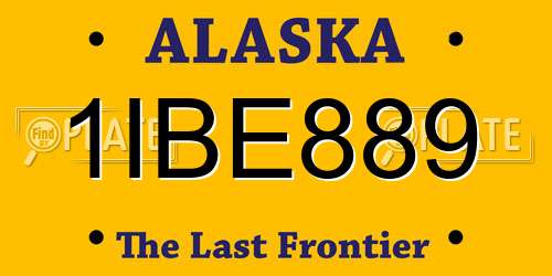 1IBE889 Alaska License Plate
