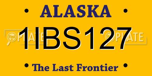 1IBS127 Alaska License Plate